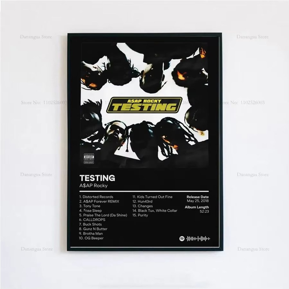 ASAP Rocky Testing Album Cover Canvas Poster Aesthetic Wall Art 6