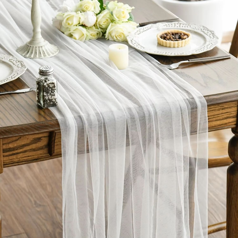 Sheer Gauze Table Runner 10 Ft Romantic Wedding Party Decor 7