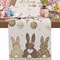 Rustic Easter Bunny Linen Table Runner With Egg Print Spring Decor 0