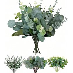 artificial eucalyptus bouquet set faux greenery stems for home and event decor