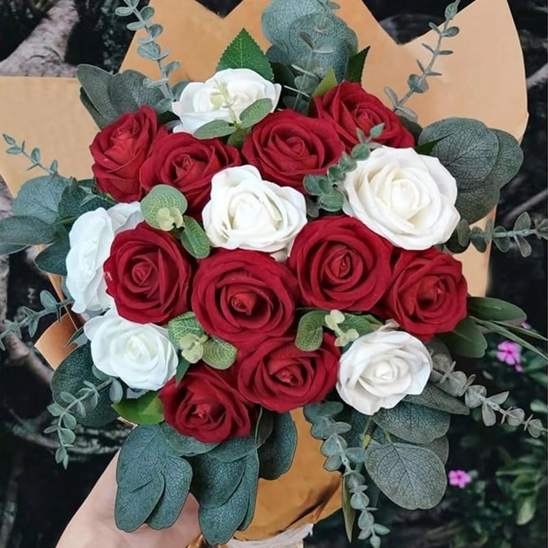 Artificial Eucalyptus Bouquet Set Faux Greenery Stems For Home And Event Decor 2