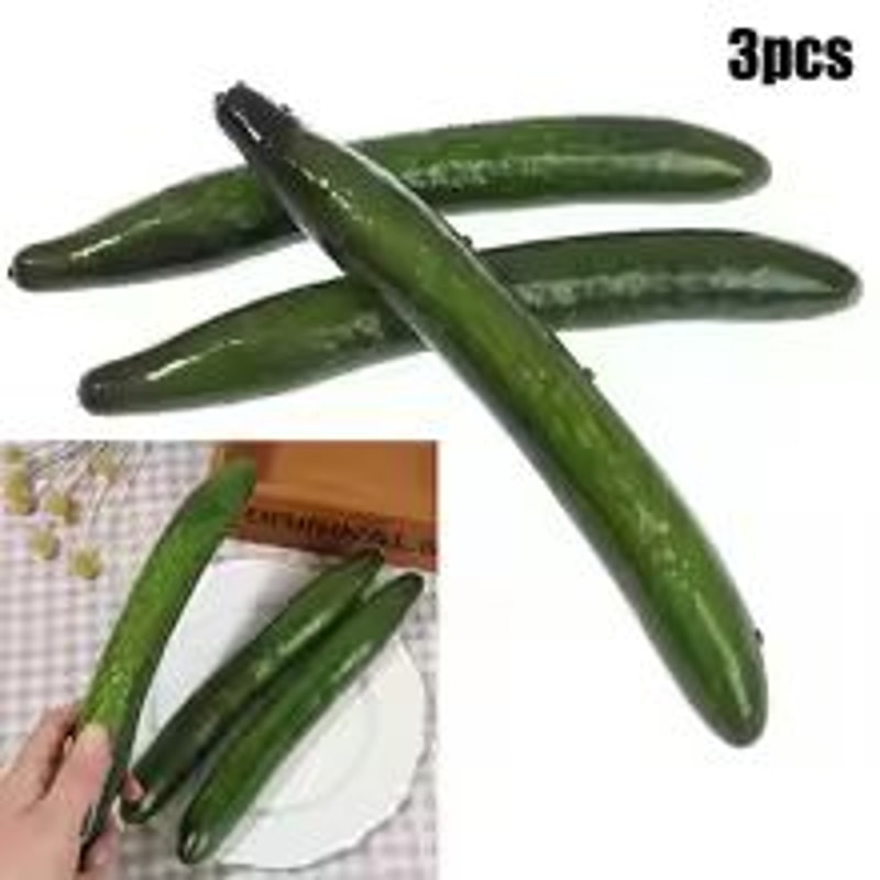 3 Pcs Lifelike Artificial Cucumber Decor Realistic Kitchen Display Props 4