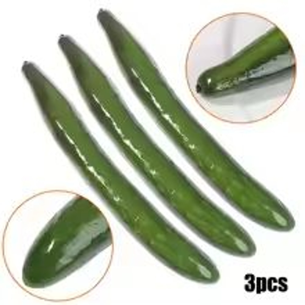 3 Pcs Lifelike Artificial Cucumber Decor Realistic Kitchen Display Props 6