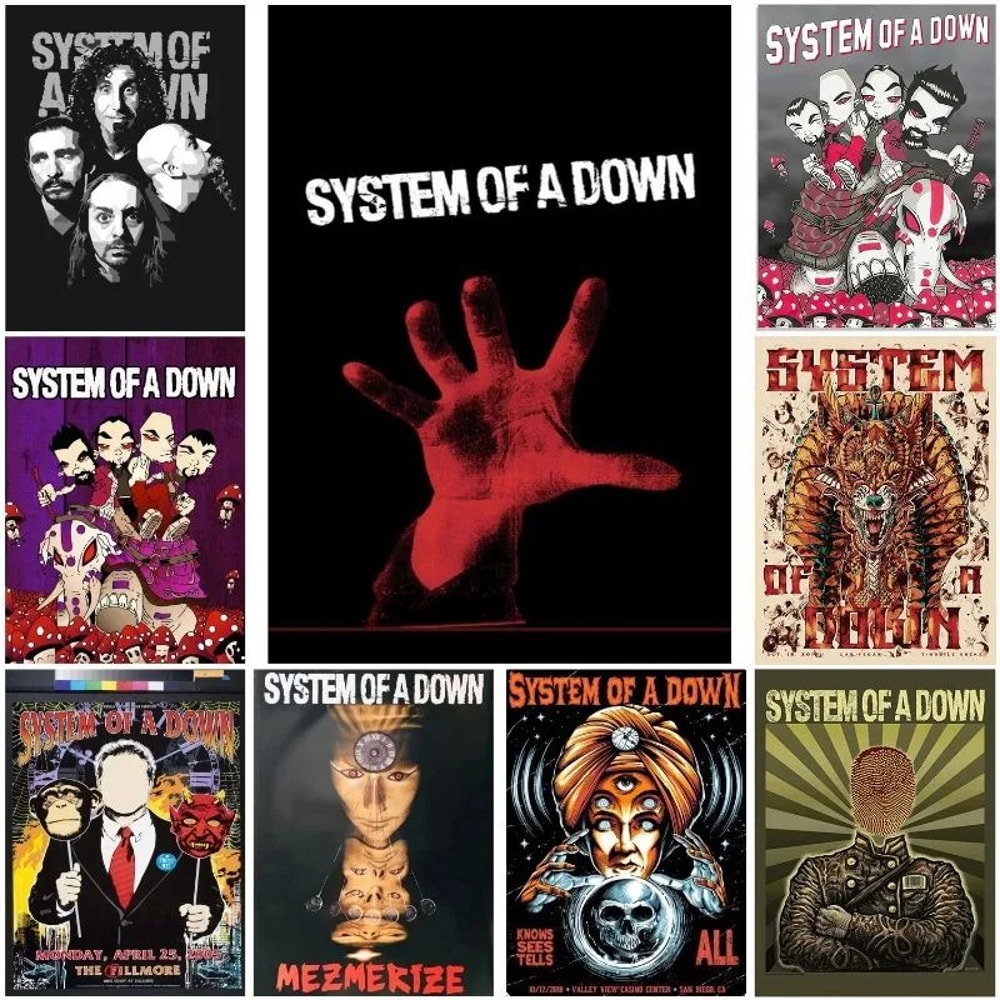 System Of A Down Canvas Poster Set Heavy Metal Album Wall Art Decor 0