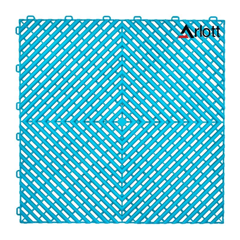 Heavy Duty Interlocking Garage Floor Tiles 1575x1575in Drainage Car Wash Mat 18