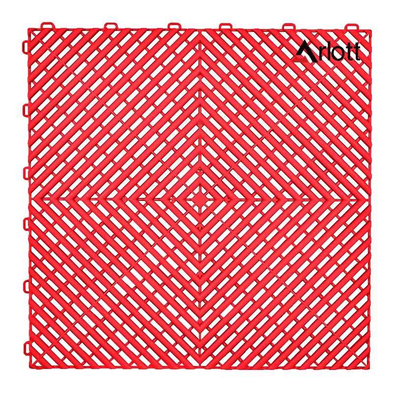 Heavy Duty Interlocking Garage Floor Tiles 1575x1575in Drainage Car Wash Mat 8
