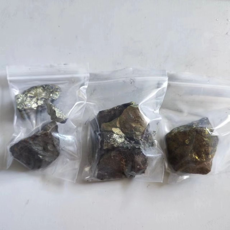 Natural Chalcopyrite Crystal Ore Specimen Gold Silver Copper Mineral Teaching Display Stone 5