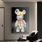 Kawaii Graffiti Bear Canvas Wall Art Colorful Pop Street Decor 0