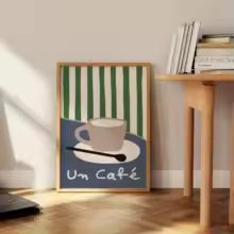 Retro Coffee Club Canvas Wall Art Chic Beige Cafe Aesthetic Print 12