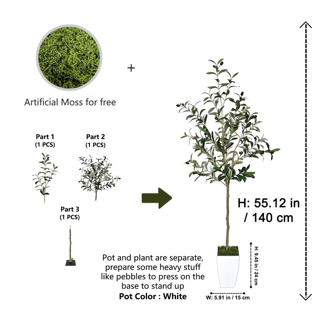 Minimalist Artificial Olive Tree Branch 4771in Faux Olive Leaves Modern Home Decor 10