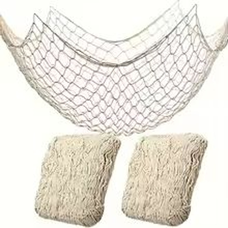 Nautical Fishing Net Wall Hanging Coastal Beach Party Decor Hawaiian Pirate Theme 0