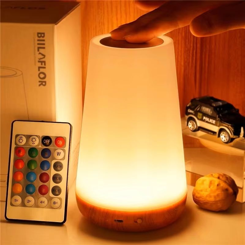 RGB Color Changing Touch Night Lamp With Remote Portable Rechargeable Bedside Light 6