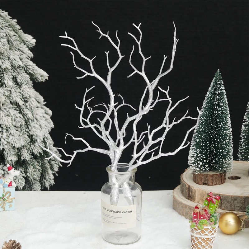 Rustic Antler Style Artificial Branch Decor Faux Winter Twig Arrangement 2