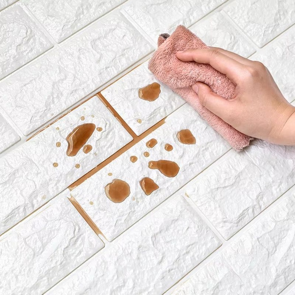 3D Brick Wall Sticker Panels Self Adhesive Foam Wallpaper 2756x3031in DIY Home Decor Set 2