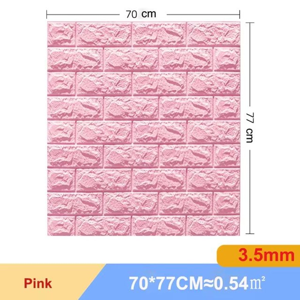 3D Brick Wall Sticker Panels Self Adhesive Foam Wallpaper 2756x3031in DIY Home Decor Set 12