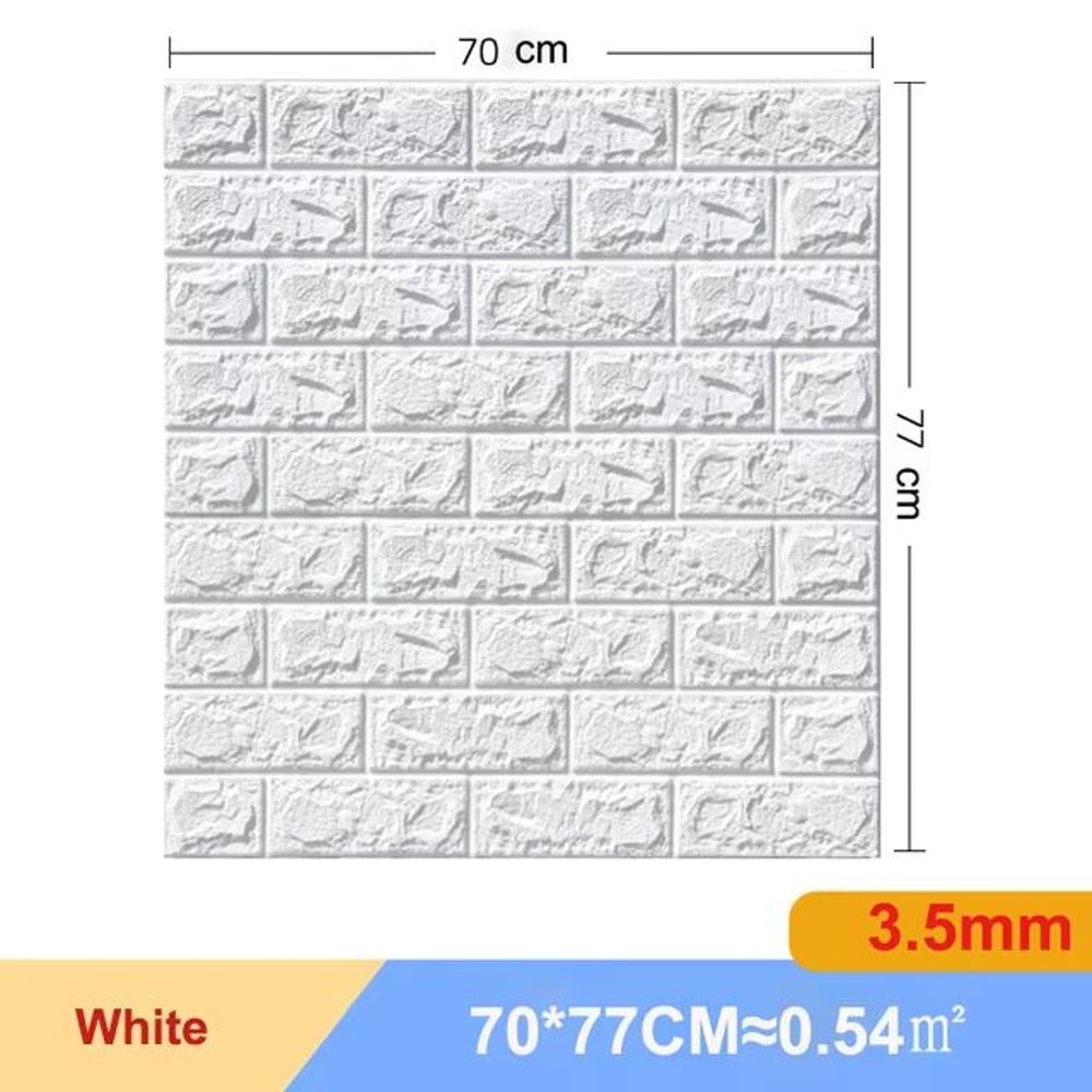 3D Brick Wall Sticker Panels Self Adhesive Foam Wallpaper 2756x3031in DIY Home Decor Set 20