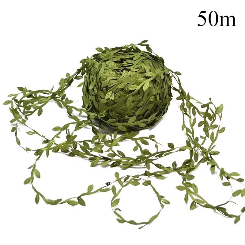Artificial Green Leaf Vine Ribbon For DIY Crafts Wedding Home Decor 7