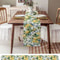 Lemon Tree Blue Bird Linen Table Runner Vintage Coastal Farmhouse Dining Decor 1