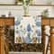 Easter Blue Egg Floral Linen Table Runner Spring Botanical Dining Table Decor 3