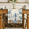Easter Blue Egg Floral Linen Table Runner Spring Botanical Dining Table Decor 3