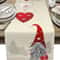 Christmas Gnome Linen Table Runner Snowflake Heart Holiday Farmhouse Dining Decor 5