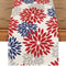 Blue Dahlia Floral Linen Table Runner Summer Spring Farmhouse Dining Decor 5