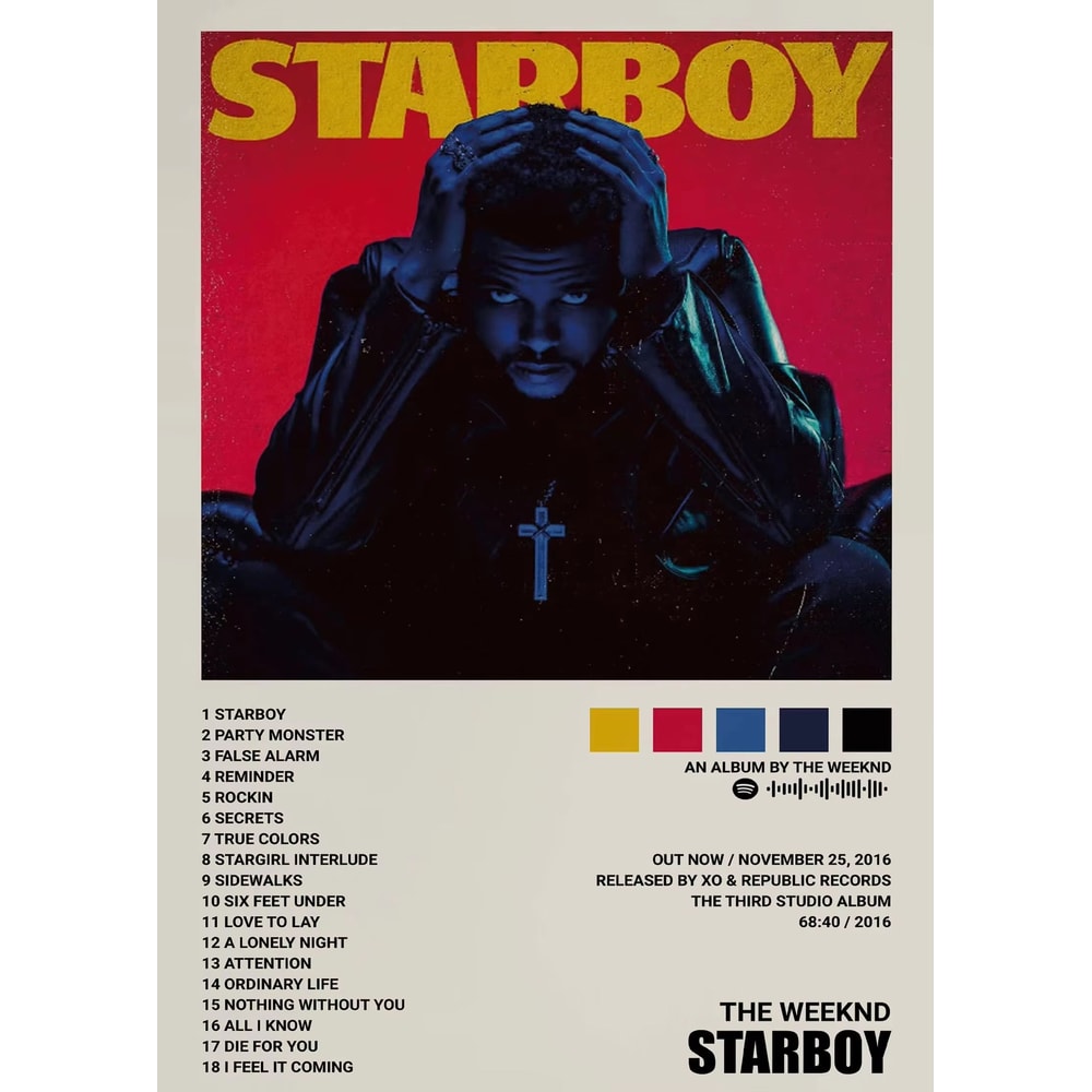 The Weeknd Hip Hop Canvas Poster Modern Album Wall Art Music Room Decor 14