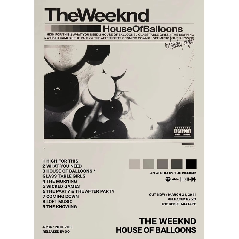 The Weeknd Hip Hop Canvas Poster Modern Album Wall Art Music Room Decor 15