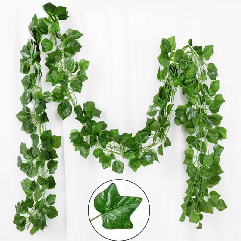 Artificial Ivy Garland Hanging Vine Realistic Green Leaves Wall And Garden Decor 10