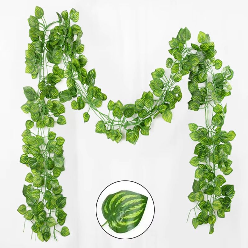 Artificial Ivy Garland Hanging Vine Realistic Green Leaves Wall And Garden Decor 6