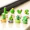 4Piece Mini Artificial Succulent Cactus Set Resin Bonsai Desk Decor 0