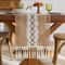 Boho Macrame Burlap Table Runner With Tassels Rustic Farmhouse Table Decor 0