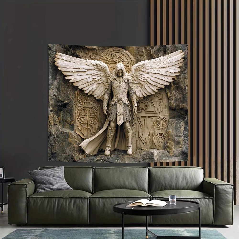 Glam 3D Angel Wall Tapestry Polyester Hanging Decor For Bedroom And Living Room 5