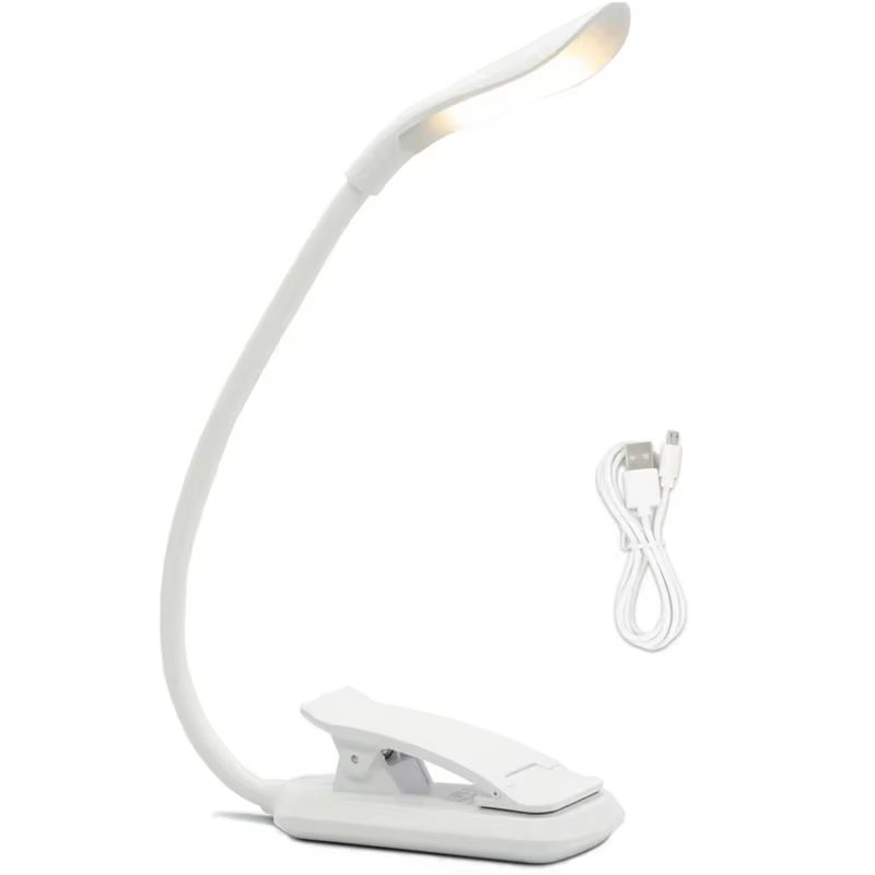 Mini USB Rechargeable Clip On Book Light Flexible LED Reading Lamp 7