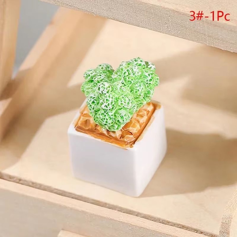Mini Resin Dollhouse Plant Pot 112 Scale Realistic Potted Flower Decor 9