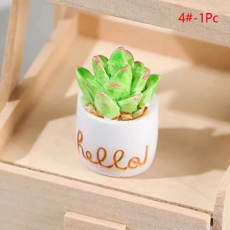Mini Resin Dollhouse Plant Pot 112 Scale Realistic Potted Flower Decor 7