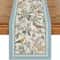 Blue Birds Floral Linen Table Runner Blossom Pattern Dining And Wedding Decor 0