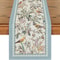 Blue Birds Floral Linen Table Runner Blossom Pattern Dining And Wedding Decor 0