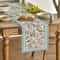 Blue Birds Floral Linen Table Runner Blossom Pattern Dining And Wedding Decor 2