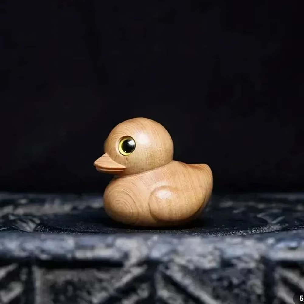 Funny Middle Finger Duck Wooden Figurine Mini Desk Decor Gag Gift 4