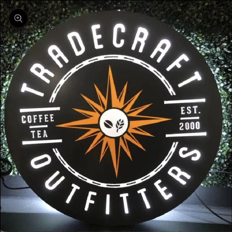 Custom Outdoor LED Round Lightbox Sign Double Sided Aluminum Business Display 1