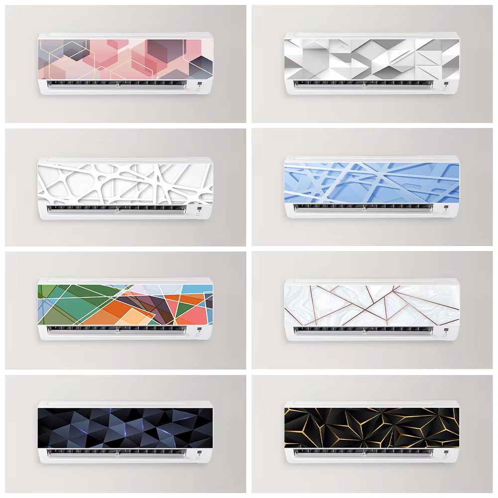 3D Geometric Air Conditioner Panel Wall Sticker Modern Home Decor Decal 0