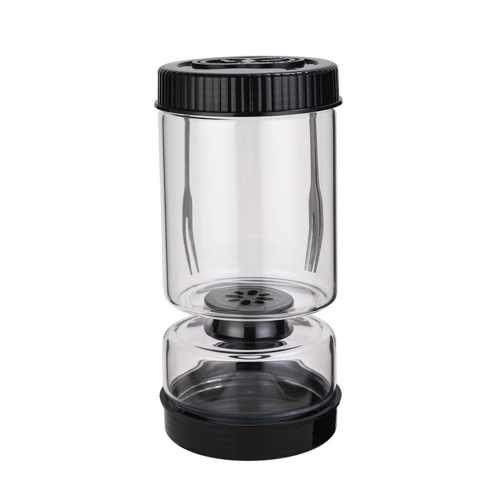 FlipFlow Glass Pickle And Olive Strainer Jar Airtight Hourglass Storage Container 6