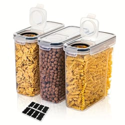 freshseal airtight cereal storage container set bpa free 2.5l 4l pantry organizer with labels
