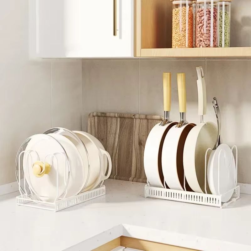 Expandable MultiLayer Carbon Steel Pot And Pan Organizer Rack For Kitchen Storage 2