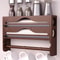 Bamboo Wall Mounted Cling Film And Foil Dispenser With Cutter And Paper Towel Holder 2