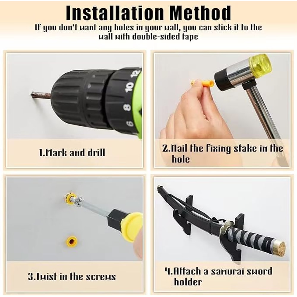 Wooden Wall Mounted Sword And Gun Display Rack For Katana And Rifle Storage 3