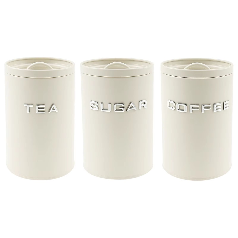 3Piece Airtight Coffee Tea And Sugar Canister Set For Kitchen Countertop Storage 9