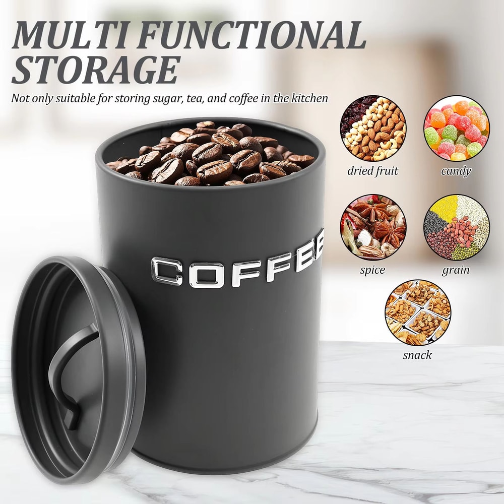 3Piece Airtight Coffee Tea And Sugar Canister Set For Kitchen Countertop Storage 4