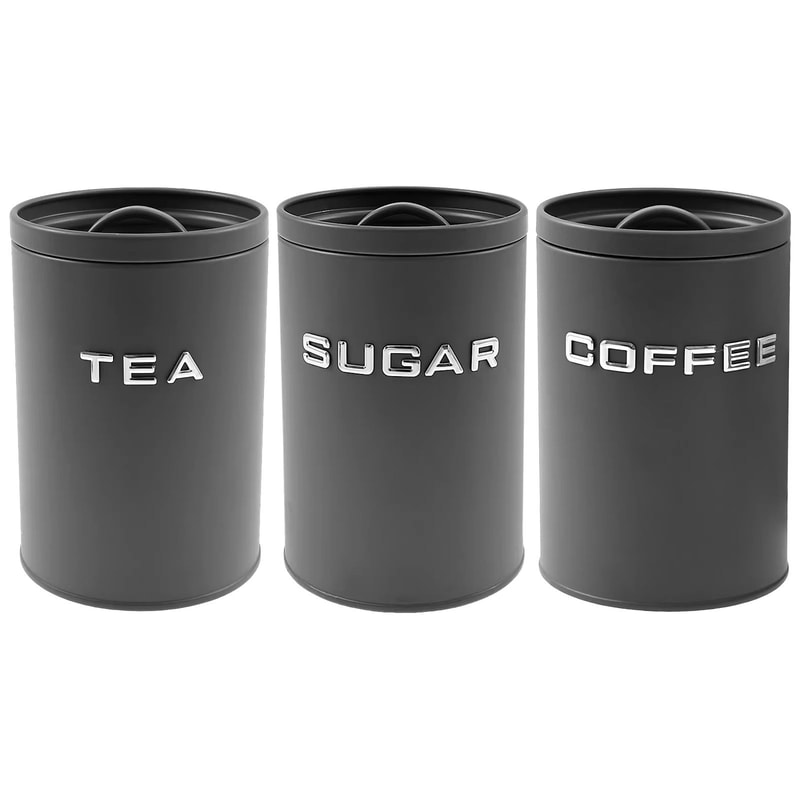 3Piece Airtight Coffee Tea And Sugar Canister Set For Kitchen Countertop Storage 11